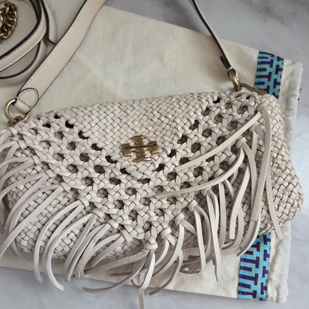 Tory Burch Kira Fringe Small Flap Shoulder Bag - Picture 2 of 14